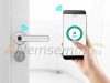 Smart door handle silver smart door handle with fingerprint scanner, PIN code for 35 - 55 mm door