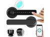 Smart door handle black smart door handle with fingerprint reader, PIN code for 35 - 55 mm door