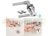 Smart door handle with fingerprint scanner, transponder, application for doors with a thickness of 35-70 mm