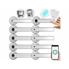   Okos ajtó kilincs 5 db intelligens kilincs ujjlenyomat leolvasóval rozsdamentes acél 35 - 55 mm ajtóhoz