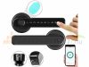 Smart door handle black 5 smart door handles with fingerprint reader, PIN code for 35 - 55 mm doors