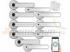 Smart door handle 5 smart door handles with fingerprint reader for stainless steel 35 - 55 mm doors