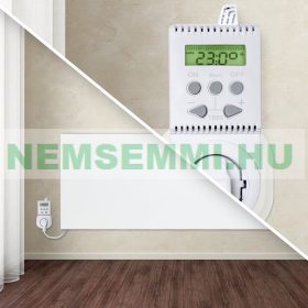   Termosztát konnektorba dugható pl. infrapanel hősugárzó  számára. Konnektoros hőmérséklet szabályzó kapcsoló hősugárzó, elektromos fűtőtest számára