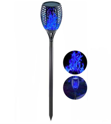 Solar flame lamp blue LED garden torch garden decor lighting