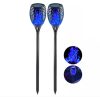 Solar flame lamp 2 pcs blue LED garden torch garden decor lighting