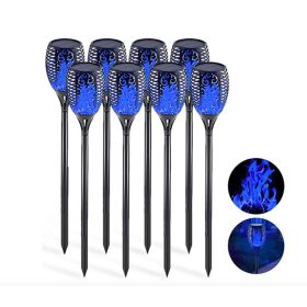   Napelemes lánghatású lámpa 8 db kék LED kerti fáklya kerti dekor világítás