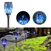 Solar flame lamp 8 pcs blue LED garden torch garden decor lighting