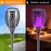 Solar flame lamp 8 pcs blue LED garden torch garden decor lighting