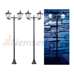   SWL-60 Napelemes LED kerti lámpa 2 db, 2 lámpás, PIR és alkonyat érzékelő