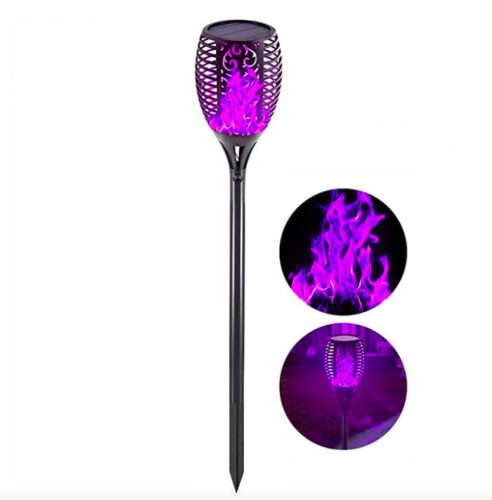 Solar flame lamp purple LED garden torch garden decor lighting