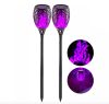 Solar flame lamp 2 pcs purple LED garden torch garden decor lighting