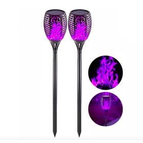   Napelemes lánghatású lámpa 2 db lila LED kerti fáklya kerti dekor világítás