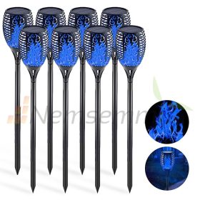   Napelemes lánghatású lámpa 2 db lila LED kerti fáklya kerti dekor világítás