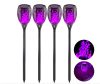Solar flame lamp 4 pcs purple LED garden torch garden decor lighting