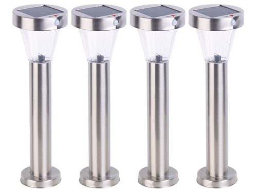 Solar lamp with 4 stainless steel motion and light sensors that can be inserted into the ground, IP44