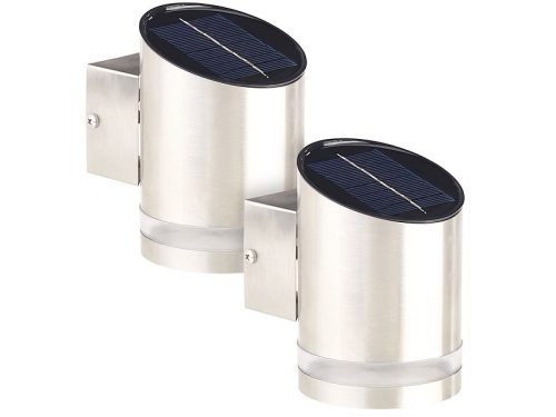 WL-125 Solar LED wall lamp 2 pieces stainless steel 
