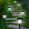 Solar garden lamp that can be inserted into the ground 18-piece cottage-style solar lamp set