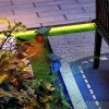 Solar garden lamp 2 pieces that can be inserted into the ground or mounted on the wall, outdoor lighting with 2 light colors, IP54 waterproof, black