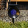 Solar garden lamp 2 pieces that can be inserted into the ground or mounted on the wall, outdoor lighting with 2 light colors, IP54 waterproof, black