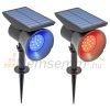 Solar garden lamp 2 pieces that can be inserted into the ground or mounted on the wall, outdoor lighting with 2 light colors, IP54 waterproof, black