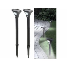   Földbe szúrható napelemes kerti lámpa hideg fehér fényű 2 darab mozgásérzékelős szolár lámpa