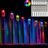 Solar garden lamp that can be inserted into the ground, 32 colored solar lamps, stainless steel