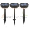 3-piece solar garden lamp that can be inserted into the ground, waterproof outdoor lighting, warm white LED, 10-12 hours of operation, black color