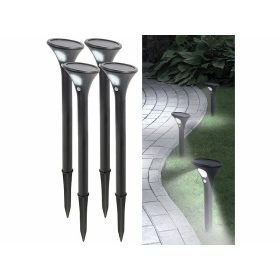   Földbe szúrható napelemes kerti lámpa hideg fehér fényű 4 darab mozgásérzékelős szolár lámpa