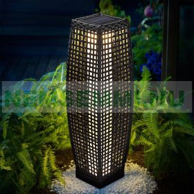   Polirattan napelemes kerti lámpa 50 cm magas kültéri szolár világítás