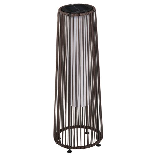 Polirattan solar garden lamp 61 cm high brown outdoor solar lighting floor lamp with 8 hours lighting time