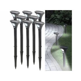   Földbe szúrható napelemes kerti lámpa hideg fehér fényű 8 darab mozgásérzékelős szolár lámpa