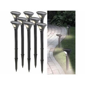   Földbe szúrható napelemes kerti lámpa 8 darab meleg fehér fényű mozgásérzékelős szolár lámpa