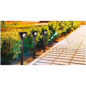   Földbe szúrható napelemes kerti lámpa 8 darab meleg fehér fényű mozgásérzékelős szolár lámpa