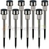 Solar garden lamp that can be inserted into the ground, 8-piece colored solar lamp, stainless steel