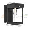 Solar garden wall lamp with motion sensor 14x24x24 cm black outdoor lighting