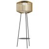 Solar garden lamp outdoor lighting polyrattan lamp solar and USB automatic switching on brown-black