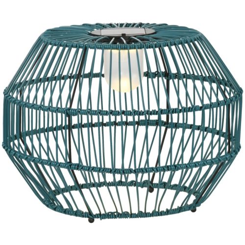 Poly Rattan Solar Garden Light Green Outdoor Solar Lighting Sphere Floor Lamp with 8 Hours Lighting Time