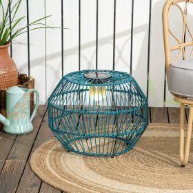   Polirattan napelemes kerti lámpa zöld kültéri szolár világítás gömb állólámpa 8 órás világítási idővel