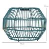 Poly Rattan Solar Garden Light Green Outdoor Solar Lighting Sphere Floor Lamp with 8 Hours Lighting Time