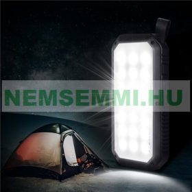   Hordozható napelemes powerbank és lámpa 10000mAh 3 USB csatlakozó 