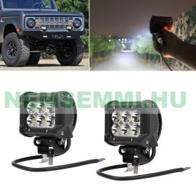 Ledes fényszóró szögletes 12-24V 18W LED