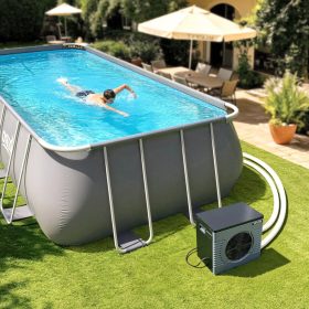   Elektromos medence hőszivattyú 4920W, fűtésre és hűtésre 10–18 m³ medencékhez, csendes működéssel