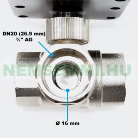  Motoros szelep 3 járatú szelep zónaszelep 220V DN20 26.9mm 3/4"