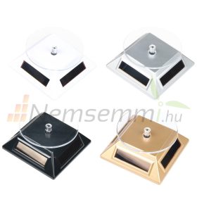   Napelemes forgató, display, termék bemutató ékszer, játék, ásvány termékbemutató fekete