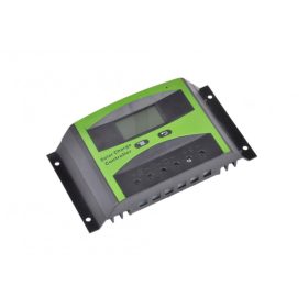   12V 24V 30A PWM töltésszabályzó napelem rendszerhez, automata vezérlés, feszültség felismerés LCD kijelző max 50V