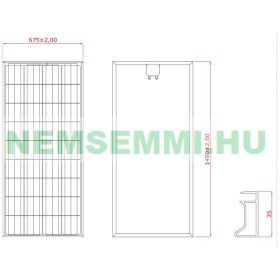 12V 180W Napelem polikristályos 1480x670x30 mm