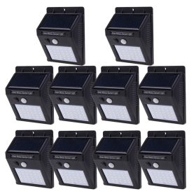   10 db napelemes mozgásérzékelős fali lámpa 4W 20 SMD LED beépített akkumulátorral mozgásérzékelővel