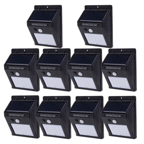 10 pcs solar motion sensor wall lamp 4W 20 SMD LED with built-in battery and motion sensor