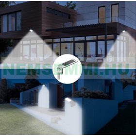   Napelemes lámpa 1000 lumen mozgásérzékelős szolár lámpa 10W 40 m2 megvilágítási terület