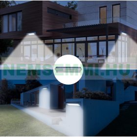   Napelemes lámpa 1100 lumen mozgásérzékelős szolár lámpa 30 m2 megvilágítási terület